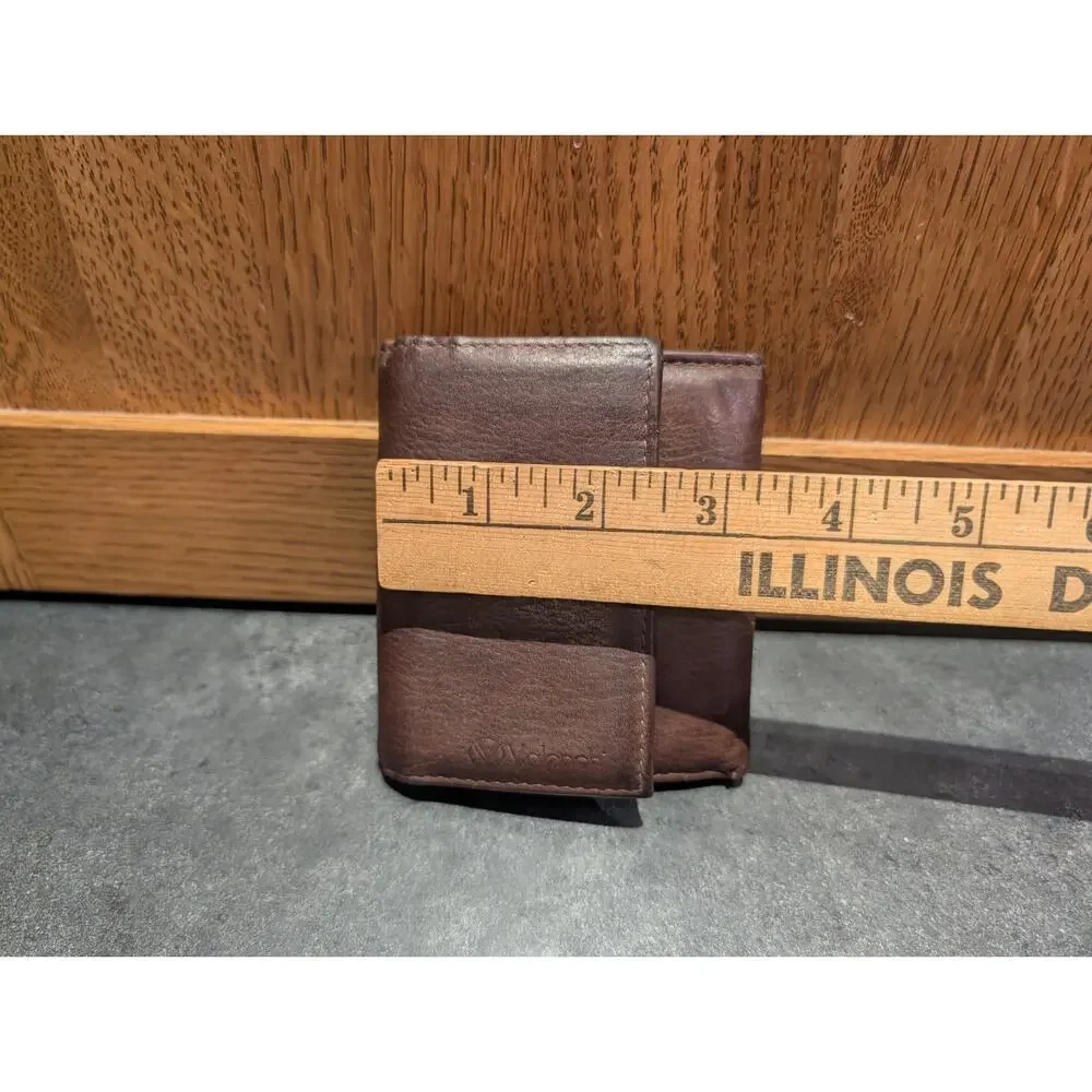 Valenchi Genuine Soft Brown Leather Trifold Wallet Men's